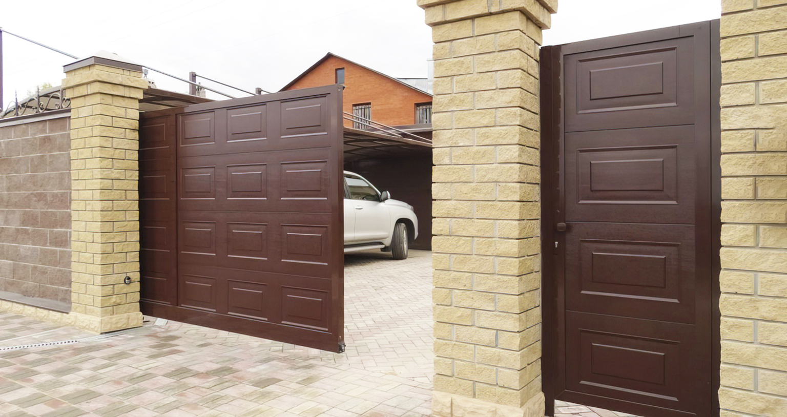 Ворота с калиткой в Павловской под ключ